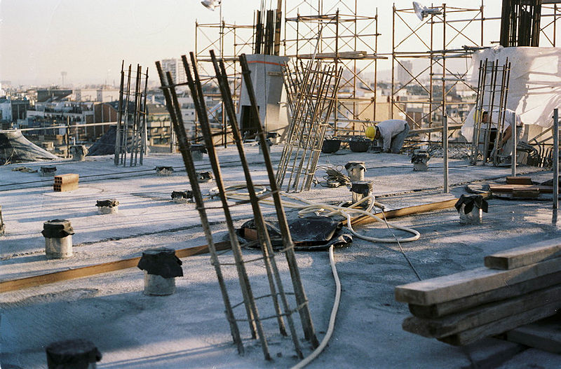Estructura de formigó armat en la construcció de les columnes